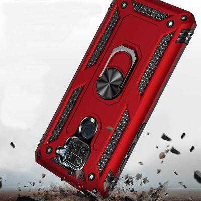 Ударопрочный чехол Serge Ring for Magnet для Xiaomi Redmi Note 9 / Redmi 10X Красный