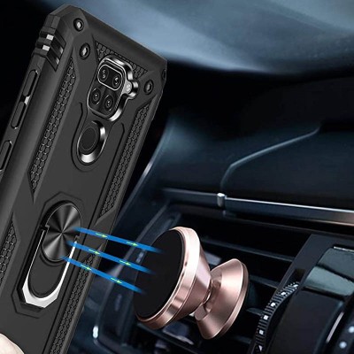 Ударопрочный чехол Serge Ring for Magnet для Xiaomi Redmi Note 9 / Redmi 10X Черный