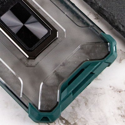 Ударопрочный чехол Transformer CrystalRing для Apple iPhone 12 Pro (6.1") Темно-зеленый