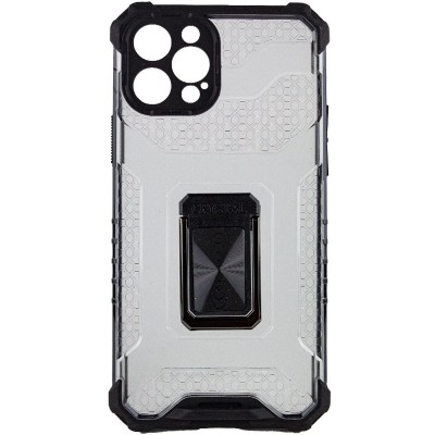 Ударопрочный чехол Transformer CrystalRing для Apple iPhone 12 Pro (6.1") Черный + Прозрачный / Черный