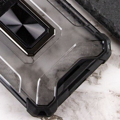 Ударопрочный чехол Transformer CrystalRing для Apple iPhone 12 Pro (6.1") Черный + Прозрачный / Черный