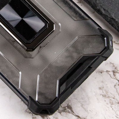Ударопрочный чехол Transformer CrystalRing для Apple iPhone 13 Pro (6.1") Черный + Прозрачный / Черный