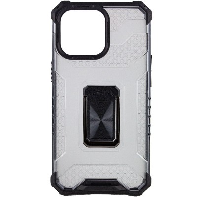 Ударопрочный чехол Transformer CrystalRing для Apple iPhone 13 Pro (6.1") Черный + Прозрачный / Черный