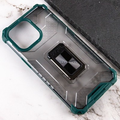 Ударопрочный чехол Transformer CrystalRing для Apple iPhone 13 Pro Max (6.7") Темно-зеленый
