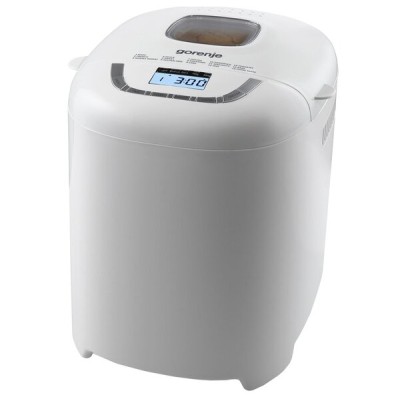 Хлебопечка Gorenje 550Вт, программ-15, макс.вес -0.9кг, форма прямоугольник, пластик, белый (BM910WII)