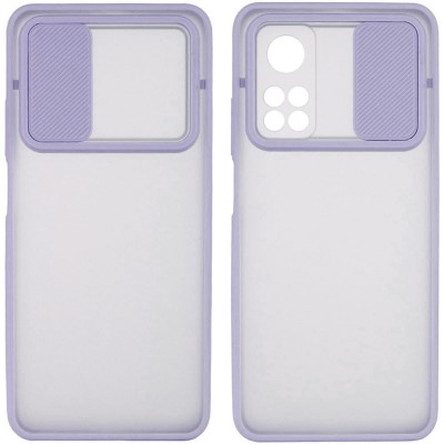 Чехол Camshield mate TPU со шторкой для камеры для Xiaomi Mi 10T / Mi 10T Pro Сиреневый