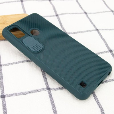 Чехол Camshield TPU со шторкой защищающей камеру для TECNO POP 4 Pro Зеленый