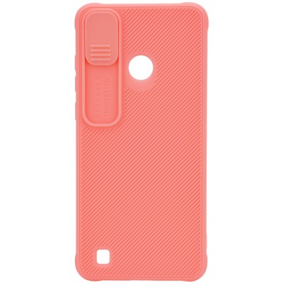 Чехол Camshield TPU со шторкой защищающей камеру для TECNO POP 4 Pro Розовый