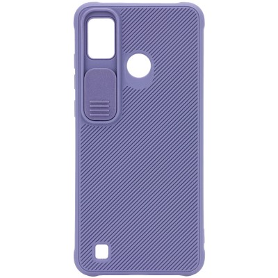 Чехол Camshield TPU со шторкой защищающей камеру для TECNO POP 4 Pro Серый / Lavender Gray