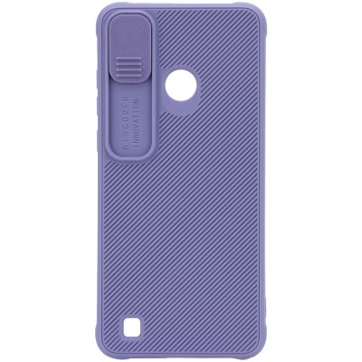 Чехол Camshield TPU со шторкой защищающей камеру для TECNO POP 4 Pro Серый / Lavender Gray