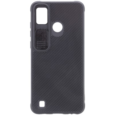 Чехол Camshield TPU со шторкой защищающей камеру для TECNO POP 4 Pro Черный