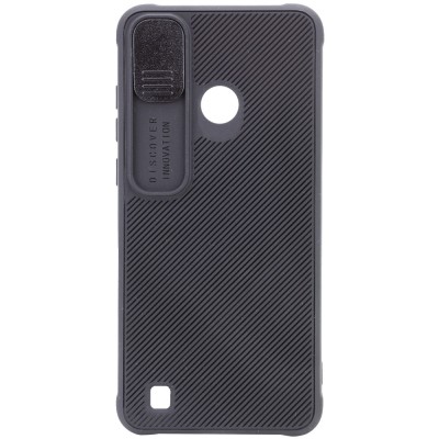 Чехол Camshield TPU со шторкой защищающей камеру для TECNO POP 4 Pro Черный