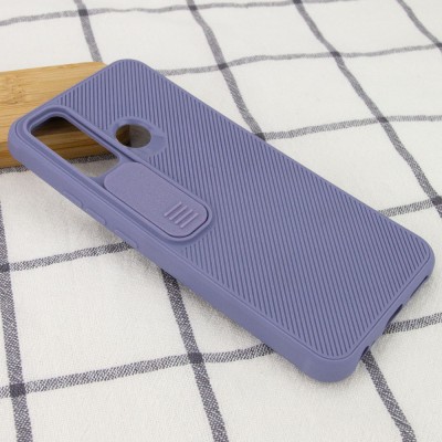 Чехол Camshield TPU со шторкой защищающей камеру для TECNO Spark 7 Серый / Lavender Gray