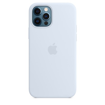 Чехол Silicone case (AAA) full with Magsafe для Apple iPhone 12 Pro Max (6.7") Голубой / Cloud Blue