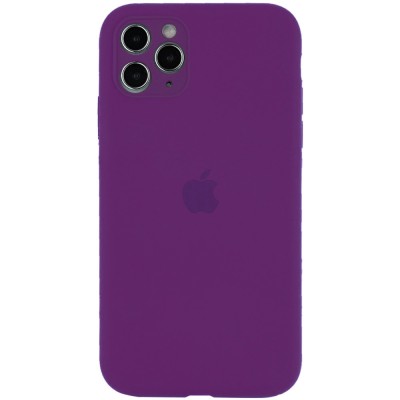 Чехол Silicone Case Full Camera Protective (AA) для Apple iPhone 12 (6.1") Фиолетовый / Grape