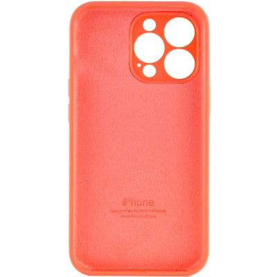 Чехол Silicone Case Full Camera Protective (AA) для Apple iPhone 14 Pro Max (6.7") Оранжевый / Pink citrus