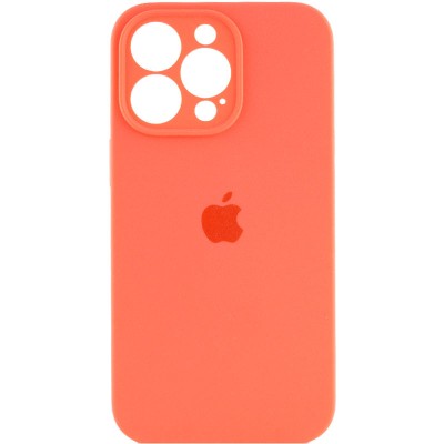 Чехол Silicone Case Full Camera Protective (AA) для Apple iPhone 14 Pro Max (6.7") Оранжевый / Pink citrus