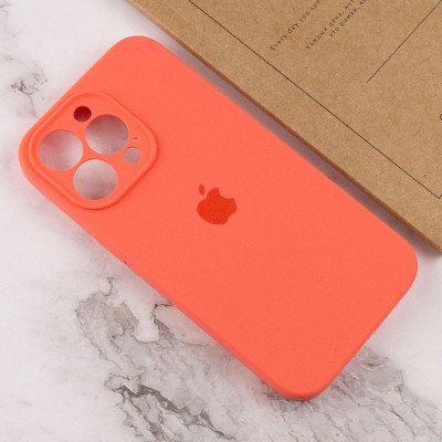 Чехол Silicone Case Full Camera Protective (AA) для Apple iPhone 14 Pro Max (6.7") Оранжевый / Pink citrus