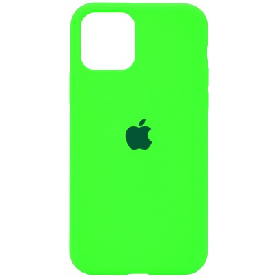 Чехол Silicone Case Full Protective (AA) для Apple iPhone 11 (6.1") Салатовый / Neon green