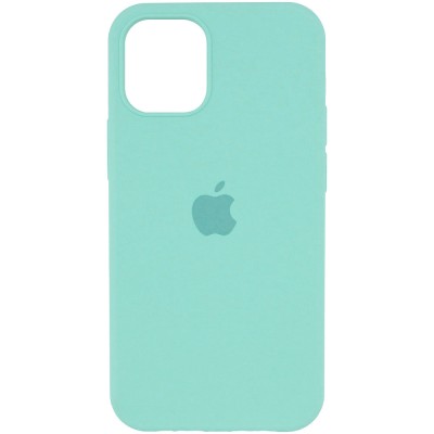 Чехол Silicone Case Full Protective (AA) для Apple iPhone 12 Pro Max (6.7") Бирюзовый / Ice Blue