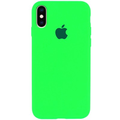 Чехол Silicone Case Full Protective (AA) для Apple iPhone X (5.8") / XS (5.8") Салатовый / Neon Green Чехол Silicone Case Full Protective (AA) для Apple iPhone X (5.8") / XS (5.8") Салатовый / Neon Green