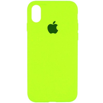 Чехол Silicone Case Full Protective (AA) для Apple iPhone XR (6.1") Салатовый / Neon Green