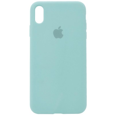 Чехол Silicone Case Full Protective (AA) для Apple iPhone XS Max (6.5") Бирюзовый / Light blue