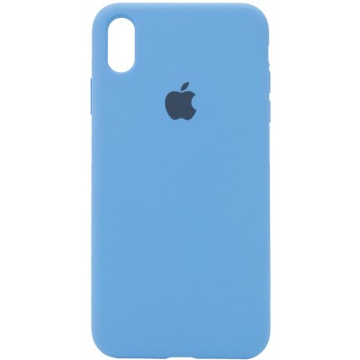Чехол Silicone Case Full Protective (AA) для Apple iPhone XS Max (6.5") Голубой / Cornflower