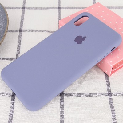 Чехол Silicone Case Full Protective (AA) для Apple iPhone XS Max (6.5") Серый / Lavender Gray