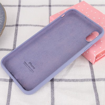 Чехол Silicone Case Full Protective (AA) для Apple iPhone XS Max (6.5") Серый / Lavender Gray