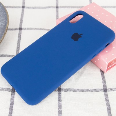 Чехол Silicone Case Full Protective (AA) для Apple iPhone XS Max (6.5") Синий / Navy Blue
