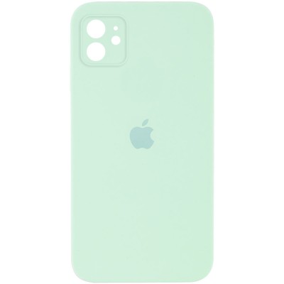 Чехол Silicone Case Square Full Camera Protective (AA) для Apple iPhone 11 (6.1") Бирюзовый / Light Turquoise