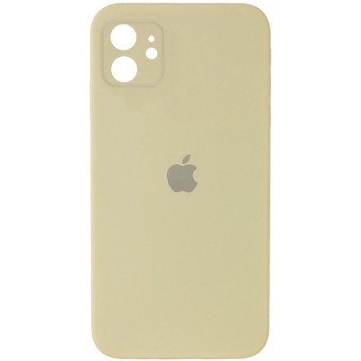 Чехол Silicone Case Square Full Camera Protective (AA) для Apple iPhone 11 (6.1") Желтый / Mellow Yellow