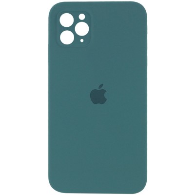 Чехол Silicone Case Square Full Camera Protective (AA) для Apple iPhone 11 Pro Max (6.5") Зеленый / Pine green Чехол Silicone Case Square Full Camera Protective (AA) для Apple iPhone 11 Pro Max (6.5") Зеленый / Pine green