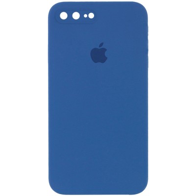 Чехол Silicone Case Square Full Camera Protective (AA) для Apple iPhone 7 plus / 8 plus (5.5") Синий / Navy blue