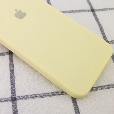 Чехол Silicone Case Square Full Camera Protective (AA) для Apple iPhone XR (6.1") Желтый / Mellow Yellow