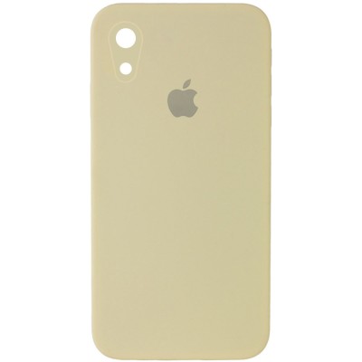 Чехол Silicone Case Square Full Camera Protective (AA) для Apple iPhone XR (6.1") Желтый / Mellow Yellow