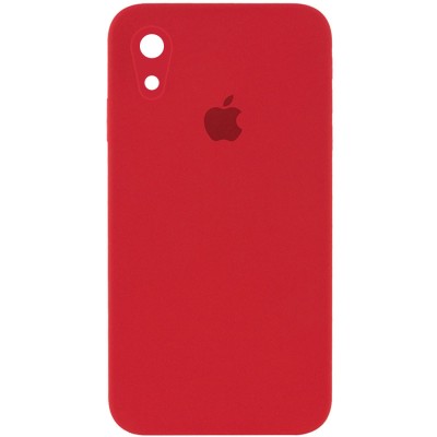 Чехол Silicone Case Square Full Camera Protective (AA) для Apple iPhone XR (6.1") Красный / Camellia Чехол Silicone Case Square Full Camera Protective (AA) для Apple iPhone XR (6.1") Красный / Camellia