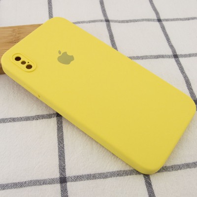 Чехол Silicone Case Square Full Camera Protective (AA) для Apple iPhone XS (5.8") Желтый / Canary Yellow Чехол Silicone Case Square Full Camera Protective (AA) для Apple iPhone XS (5.8") Желтый / Canary Yellow
