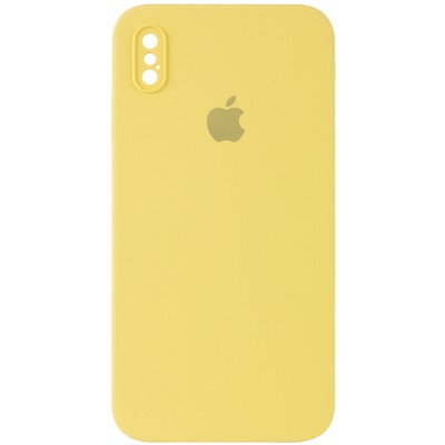 Чехол Silicone Case Square Full Camera Protective (AA) для Apple iPhone XS (5.8") Желтый / Canary Yellow Чехол Silicone Case Square Full Camera Protective (AA) для Apple iPhone XS (5.8") Желтый / Canary Yellow