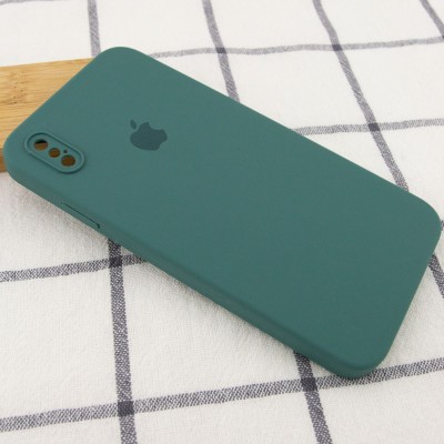 Чехол Silicone Case Square Full Camera Protective (AA) для Apple iPhone XS (5.8") Зеленый / Pine green Чехол Silicone Case Square Full Camera Protective (AA) для Apple iPhone XS (5.8") Зеленый / Pine green