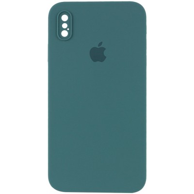 Чехол Silicone Case Square Full Camera Protective (AA) для Apple iPhone XS (5.8") Зеленый / Pine green Чехол Silicone Case Square Full Camera Protective (AA) для Apple iPhone XS (5.8") Зеленый / Pine green