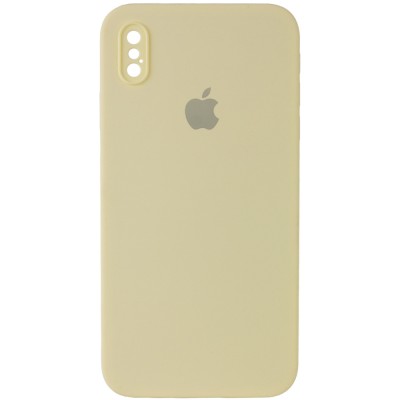Чехол Silicone Case Square Full Camera Protective (AA) для Apple iPhone XS Max (6.5") Желтый / Mellow Yellow
