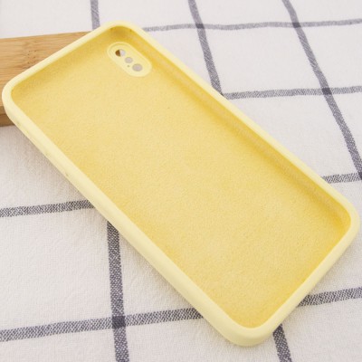 Чехол Silicone Case Square Full Camera Protective (AA) для Apple iPhone XS Max (6.5") Желтый / Mellow Yellow