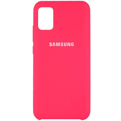 Чехол Silicone Cover (AAA) для Samsung Galaxy A71 Розовый / Shiny pink