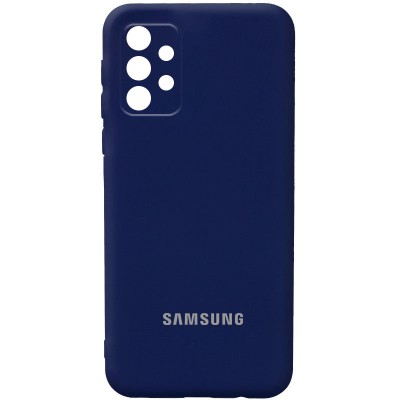 Чехол Silicone Cover Full Camera (AA) для Samsung Galaxy A13 4G Темно-синий / Midnight blue