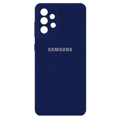 Чехол Silicone Cover Full Camera (AA) для Samsung Galaxy A32 4G Темно-синий / Midnight blue