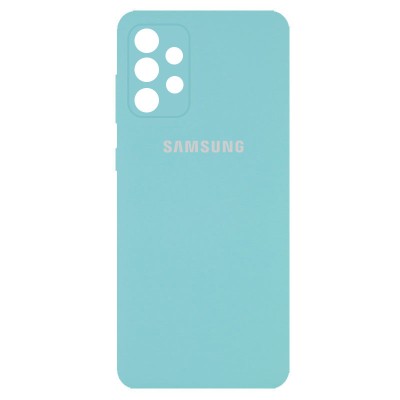 Чехол Silicone Cover Full Camera (AA) для Samsung Galaxy A52 4G / A52 5G / A52s Бирюзовый / Ice Blue
