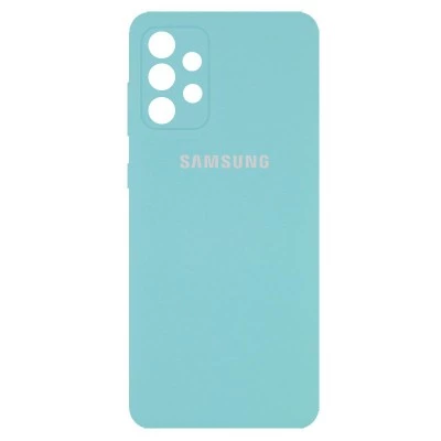 Чехол Silicone Cover Full Camera (AA) для Samsung Galaxy A52 4G / A52 5G / A52s Бирюзовый / Ice Blue