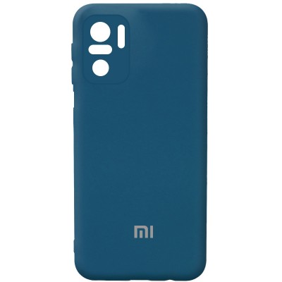 Чехол Silicone Cover Full Camera (AA) для Xiaomi Redmi Note 10 / Note 10s Синий / Cosmos Blue